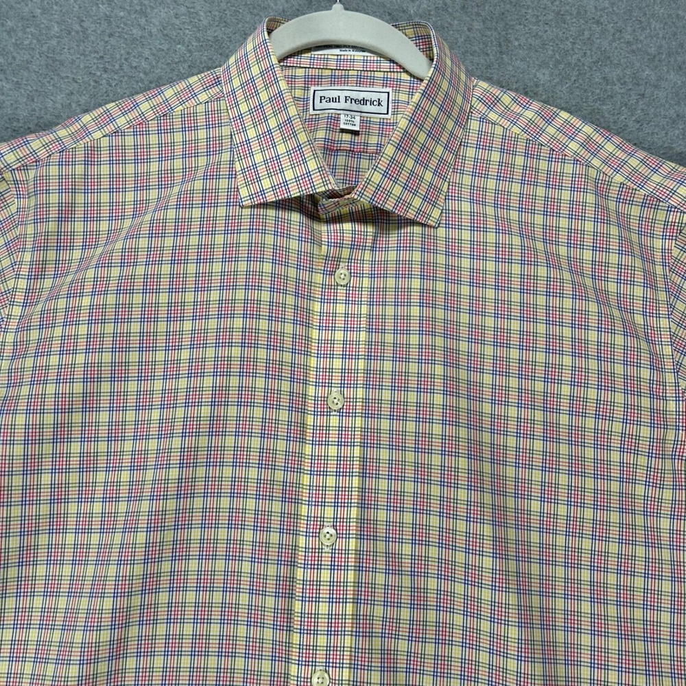 Paul Fredrick Button Down Shirt Mens 17-34 Multi Color Cotton Preppy Business